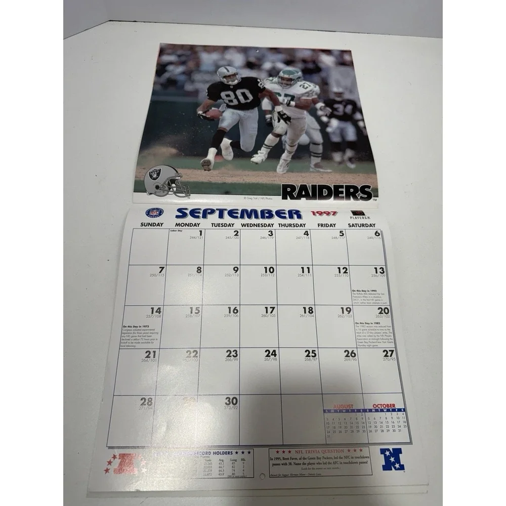NFL Oakland Raiders Team Calendar 1997 Vintage Clean